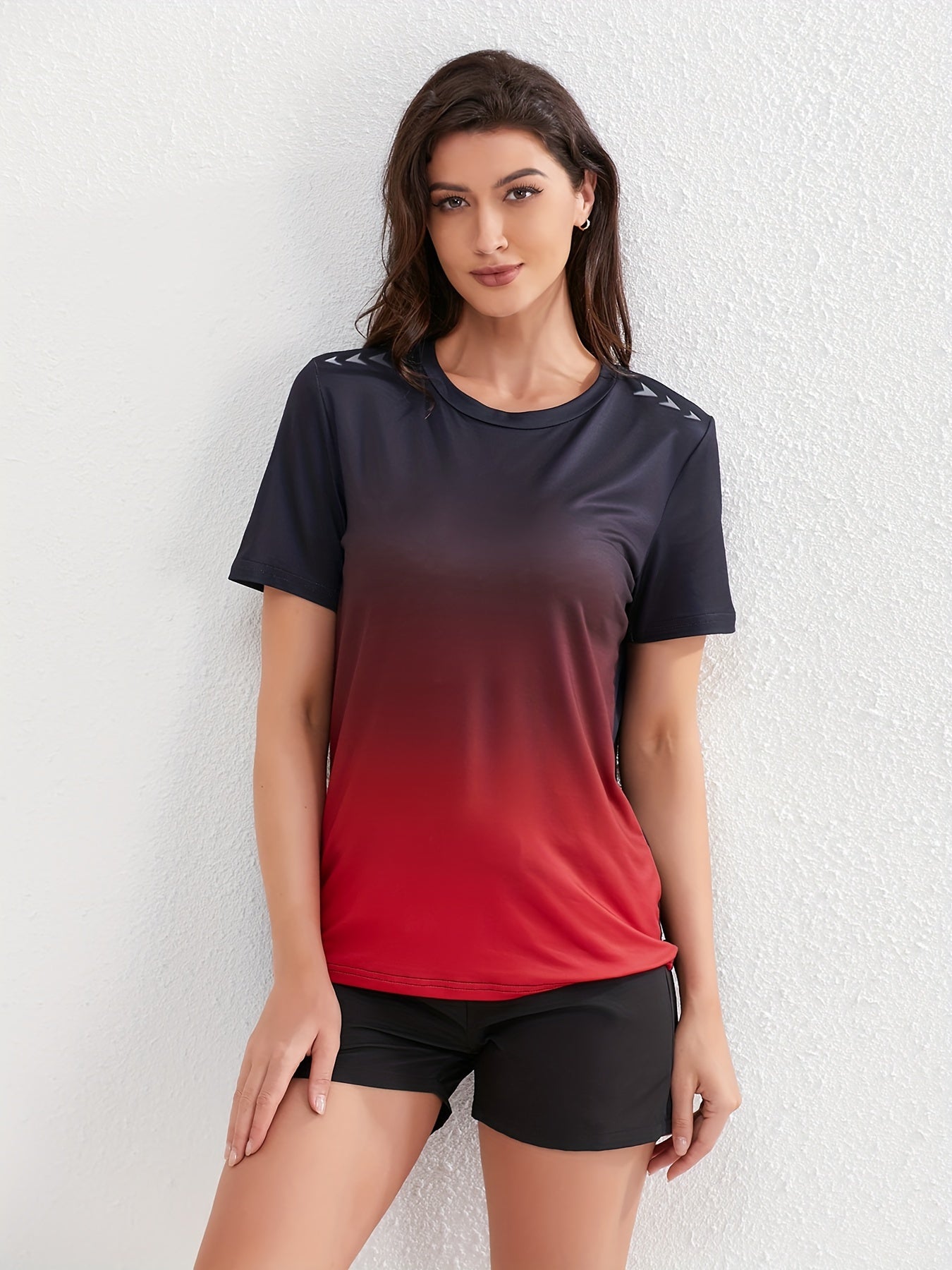 Lotte | Women's ombre short-sleeved sports T-shirt