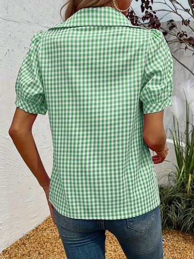 Elise | Checked women's shirt with short sleeves