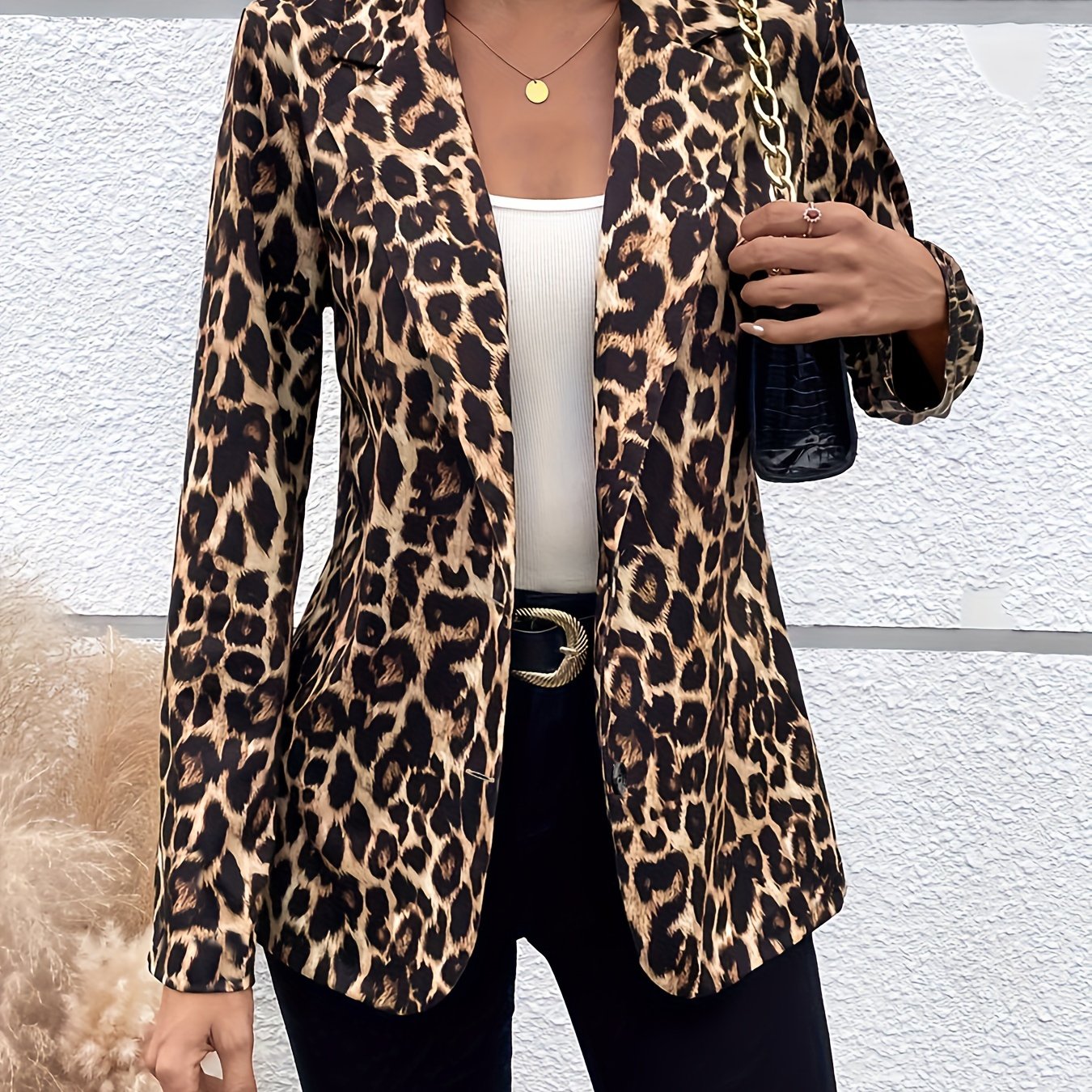 Emma | Leopard print blazer with long sleeves