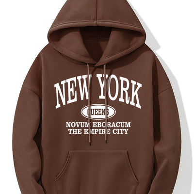 Nina | Hoodie met New Yorkse letterprint en kangoeroezak