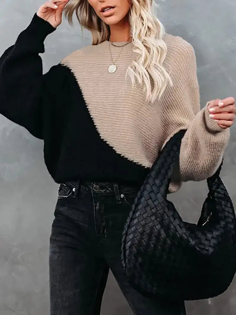 Livia | Two-Tone Knitted Sweater