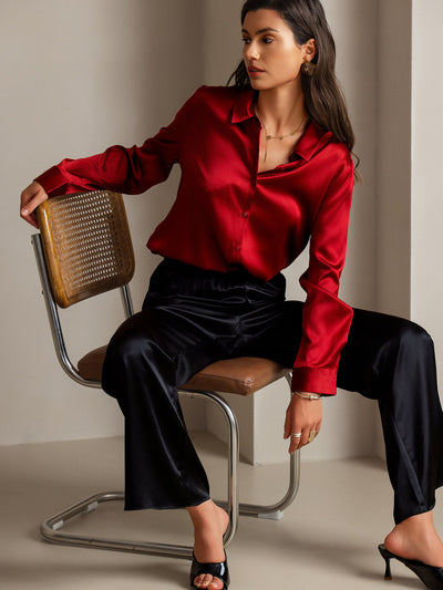 Clemence - Moderne Militaire Chic Dames Overhemd met Revers