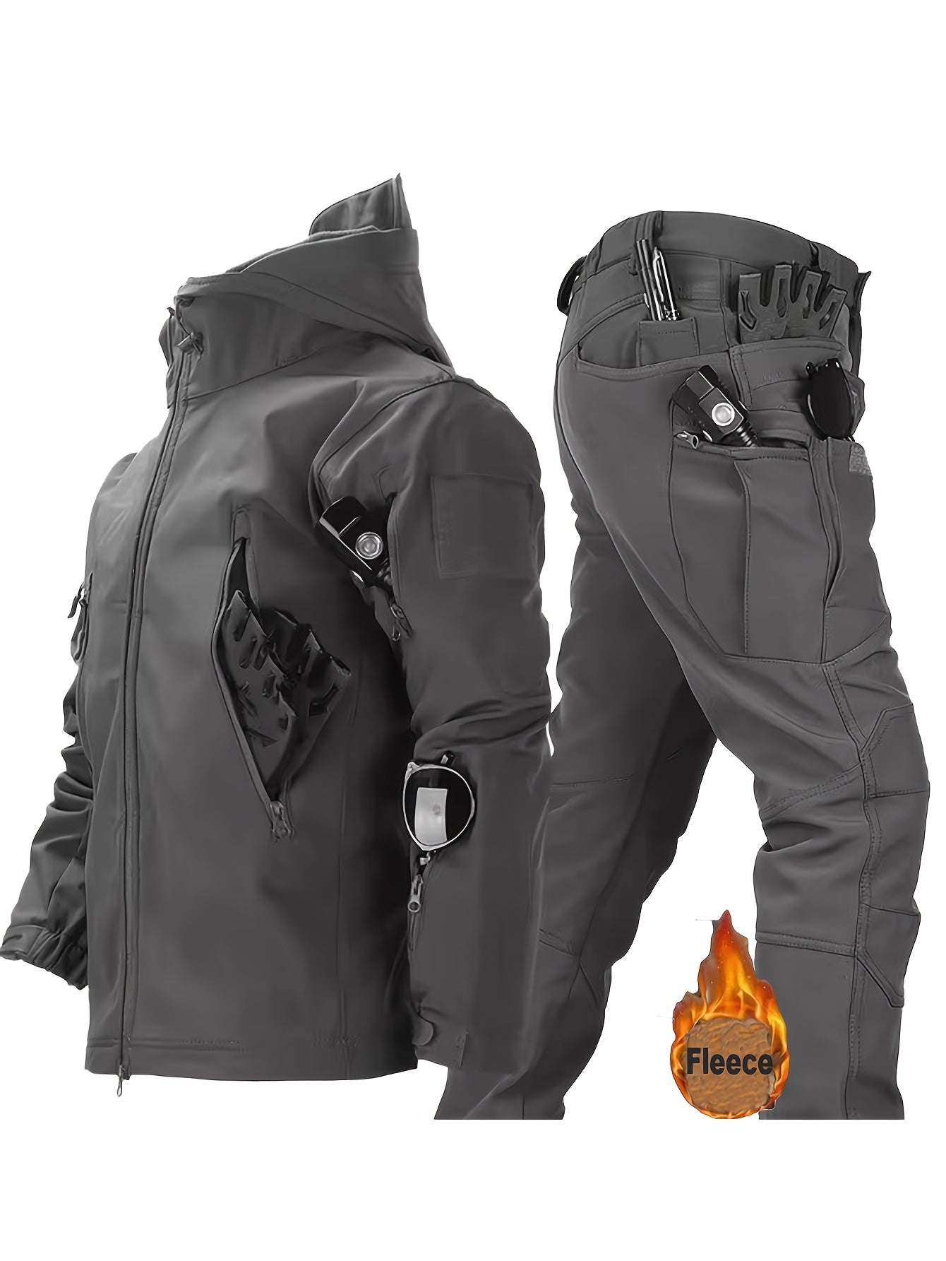 Jasper | Shark skin softshell suit with hooded jacket and pants