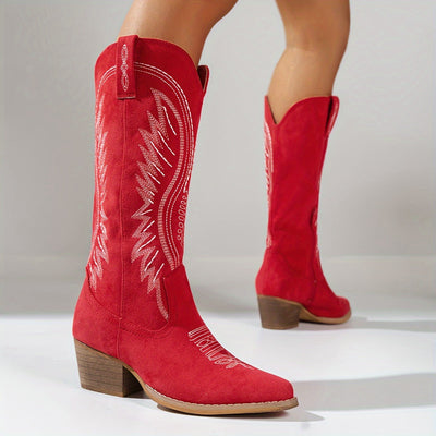 Elin | Fashionable women's cowboy boots with a thick heel