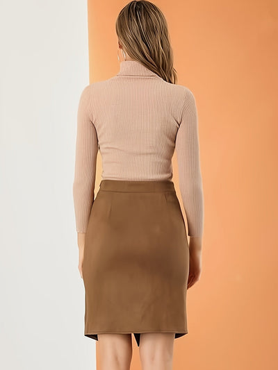 Evelien | High-waisted solid-color wrap skirt
