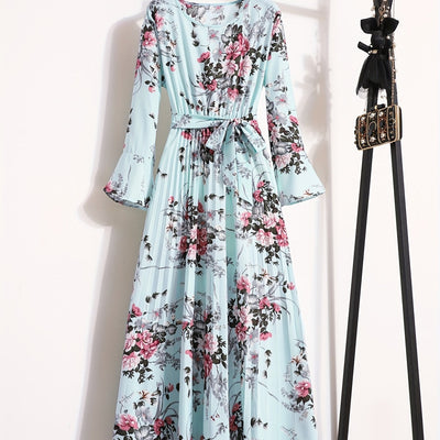 Noor | Maxi-jurk met bloemenprint en lange mouwen