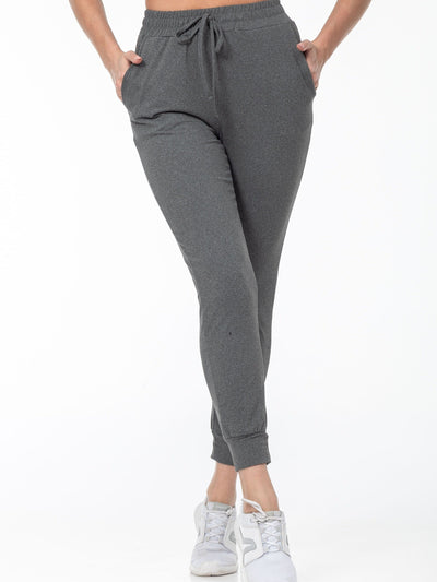 Emma | Comfortabele zwarte sportieve damesbroek met hoge taille