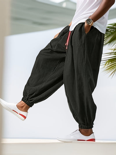 Lucas | Casual wide beach pants with drawstring