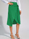 Sara | Effen kleur casual wikkelrok met hoge taille