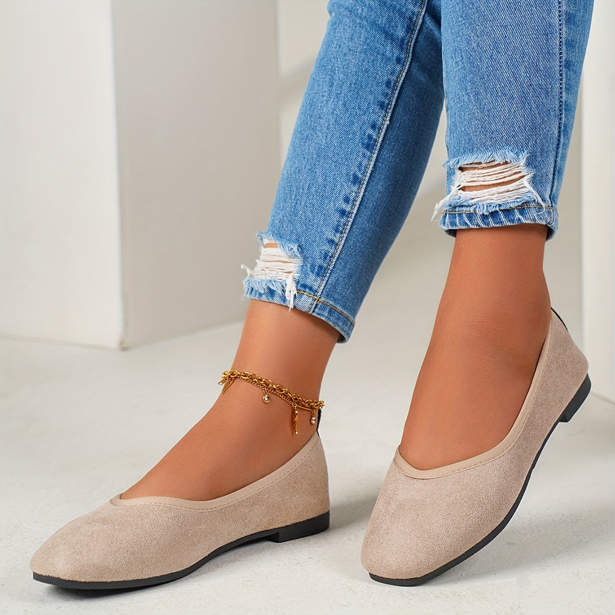 Elena | Elegant velvet ballet flats for women