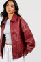 Hazel - Oversized leather bomber jacket