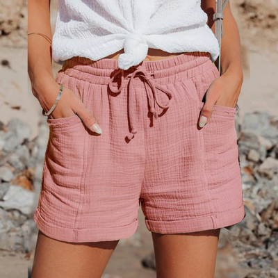 Frouke – Cotton Shorts with Elastic Waist