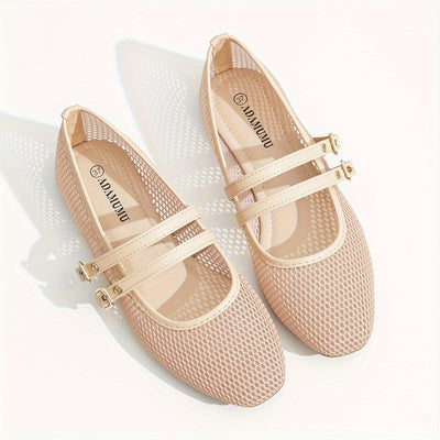 Sophie | Ademend mesh balletschoenen met gesp