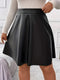 Elena | Elegant spring pleated skirt made of PU leather