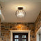 Lovora - Flush Mount Ceiling Light with Caged Glass and Metal Frame