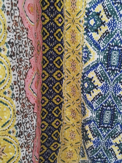 Lorena - Backless maxi zomerjurk met Freda print en strepen