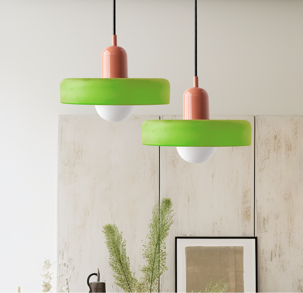 Brieno - Glass Pendant Light with Vertical Stem