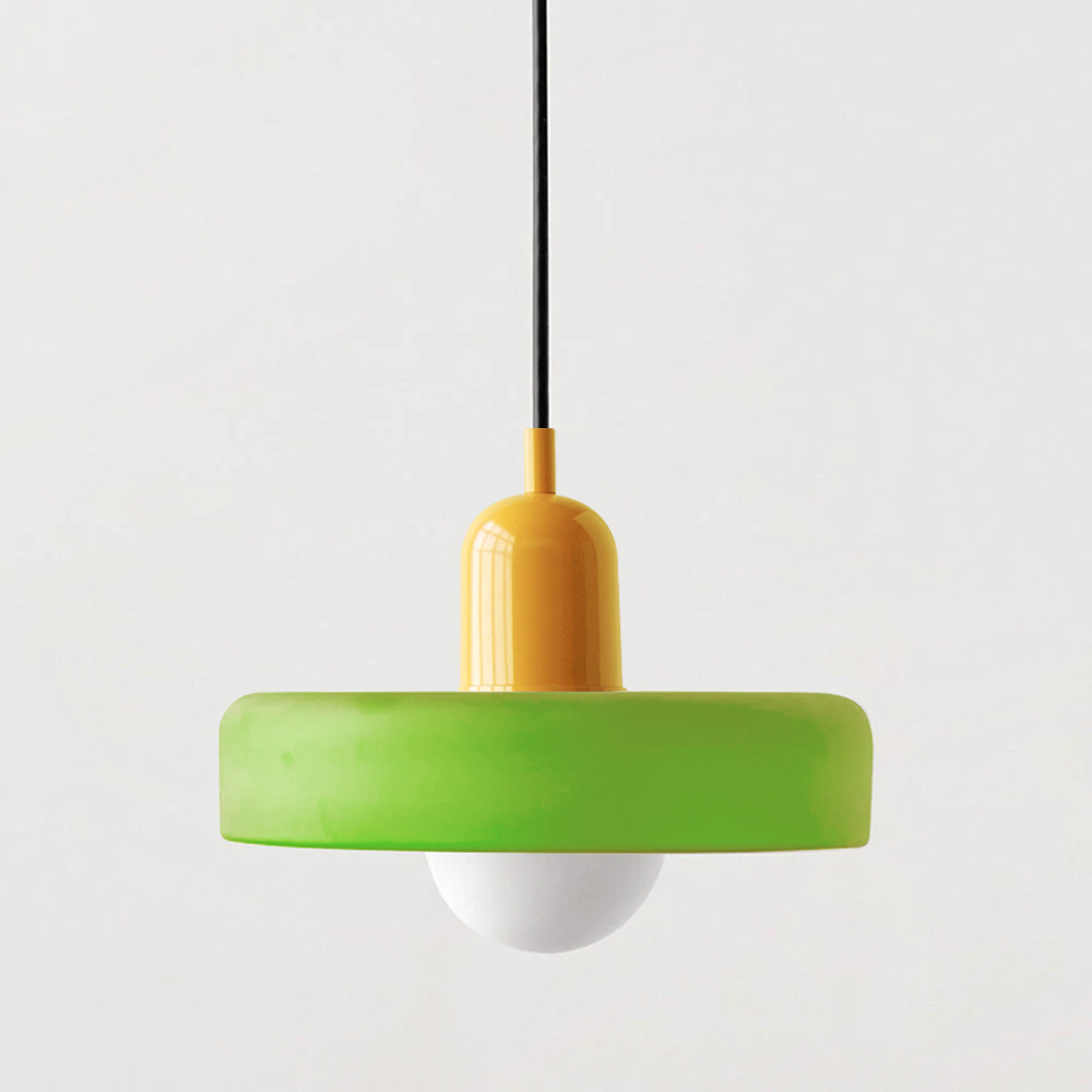Brieno - Glass Pendant Light with Vertical Stem