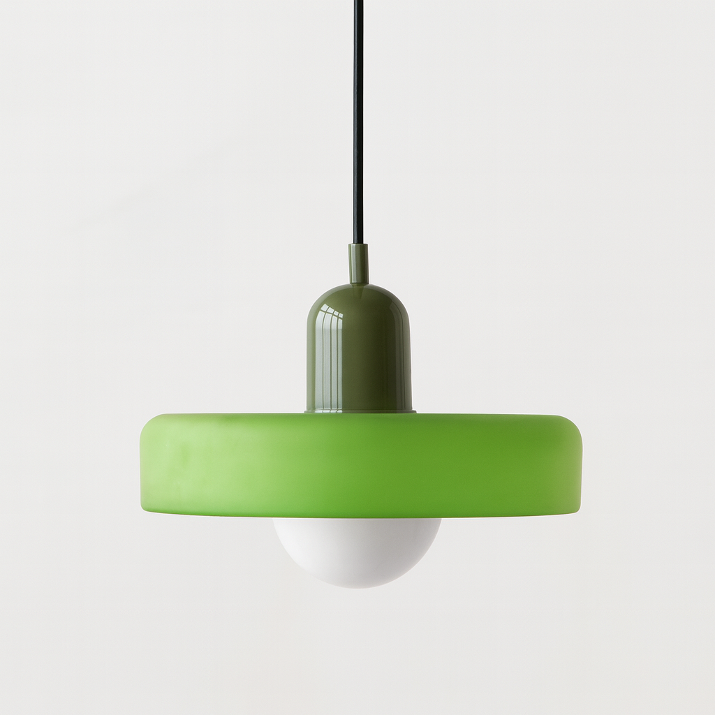 Brieno - Glass Pendant Light with Vertical Stem