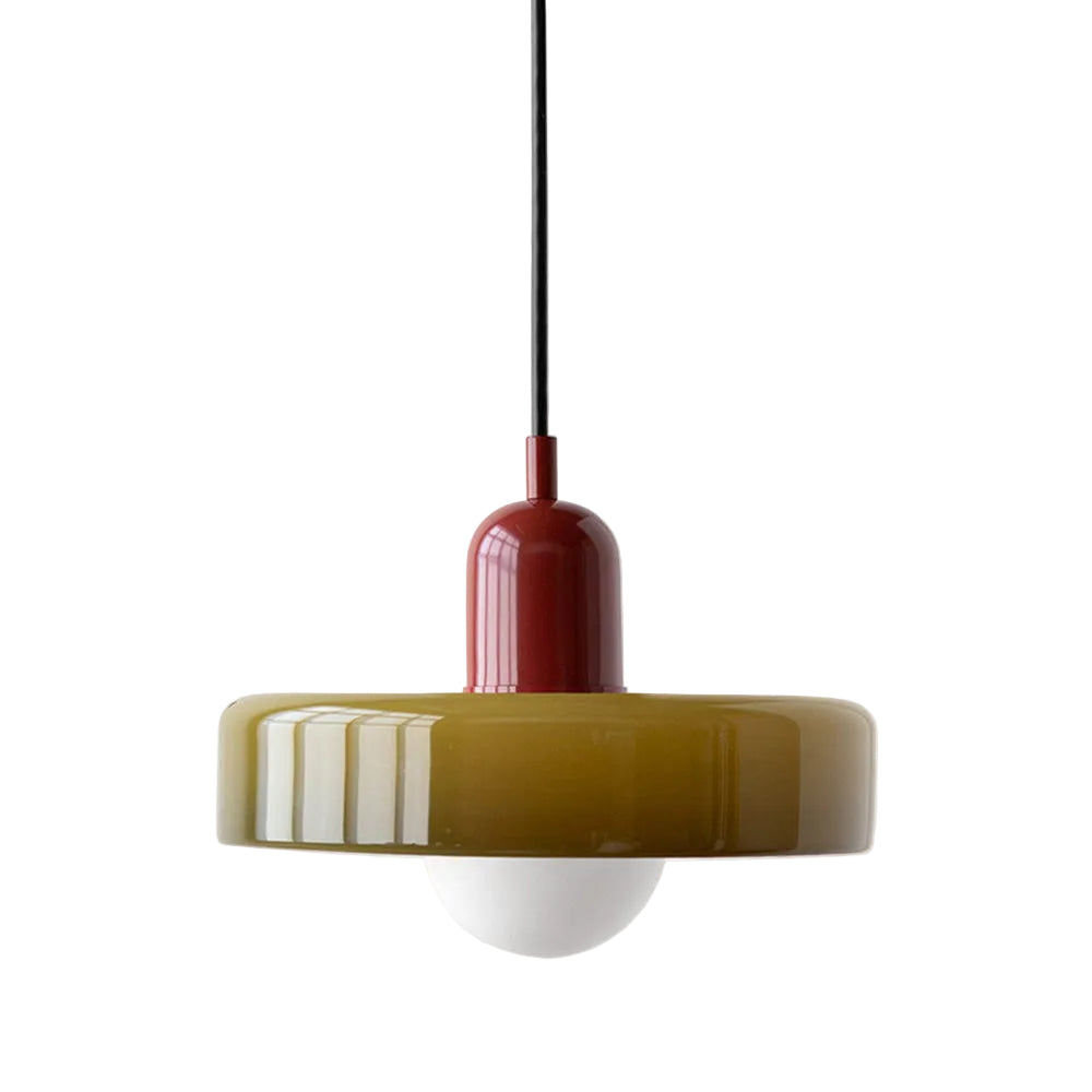Brieno - Glass Pendant Light with Vertical Stem