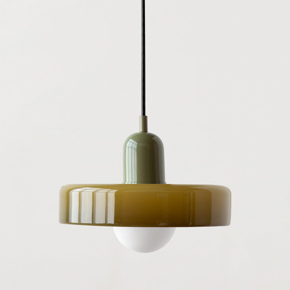 Brieno - Glass Pendant Light with Vertical Stem
