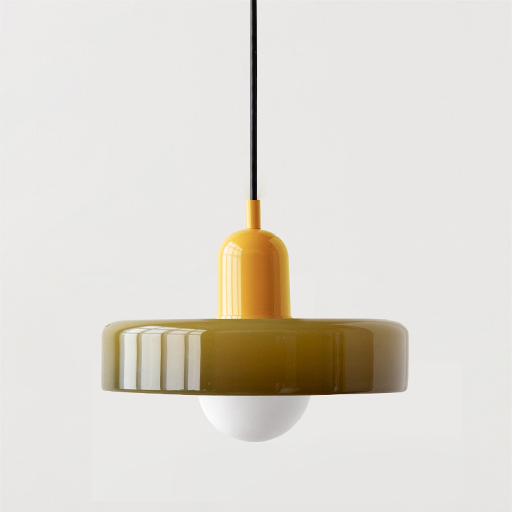 Brieno - Glass Pendant Light with Vertical Stem