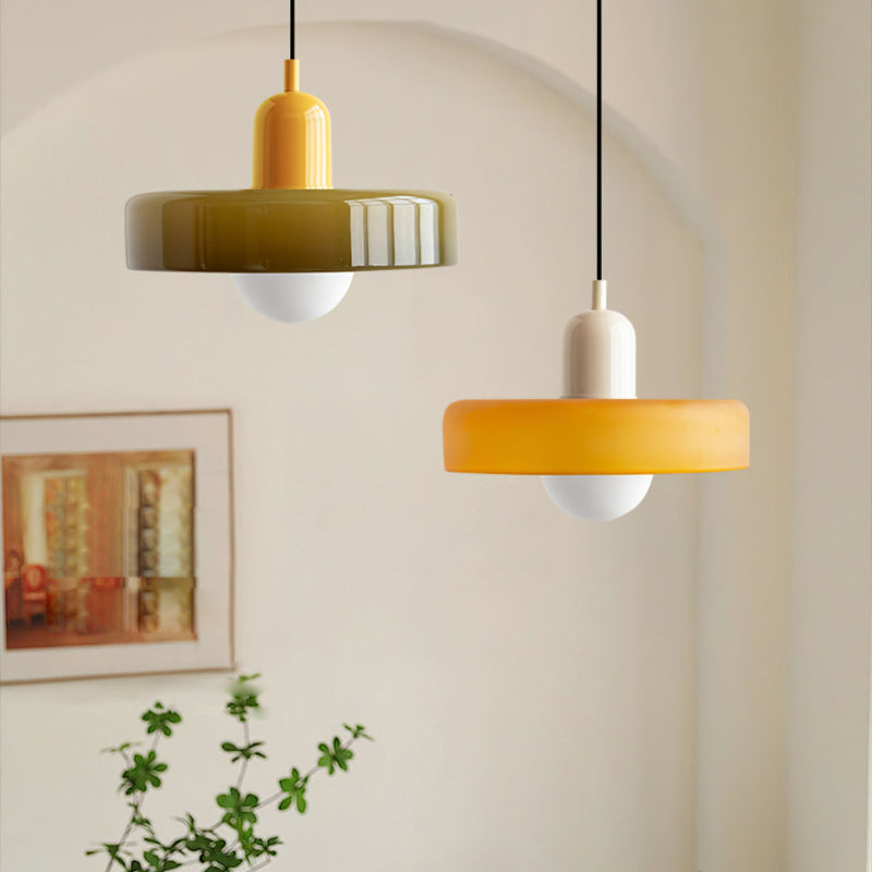 Brieno - Glass Pendant Light with Vertical Stem