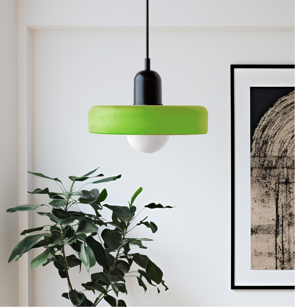 Brieno - Glass Pendant Light with Vertical Stem