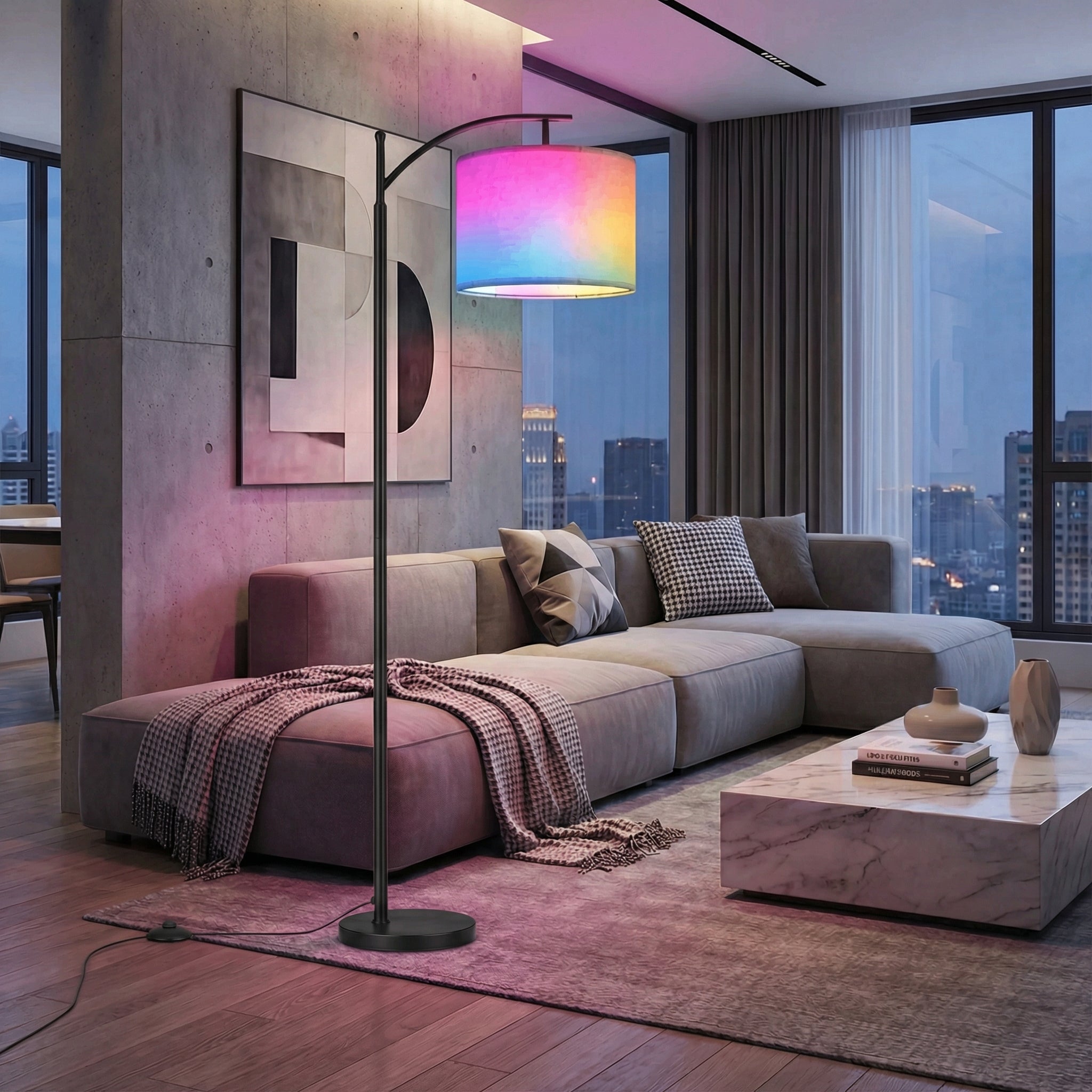 Auralis - Smart Bluetooth LED Floor Lamp with Dimmable Ambient Light
