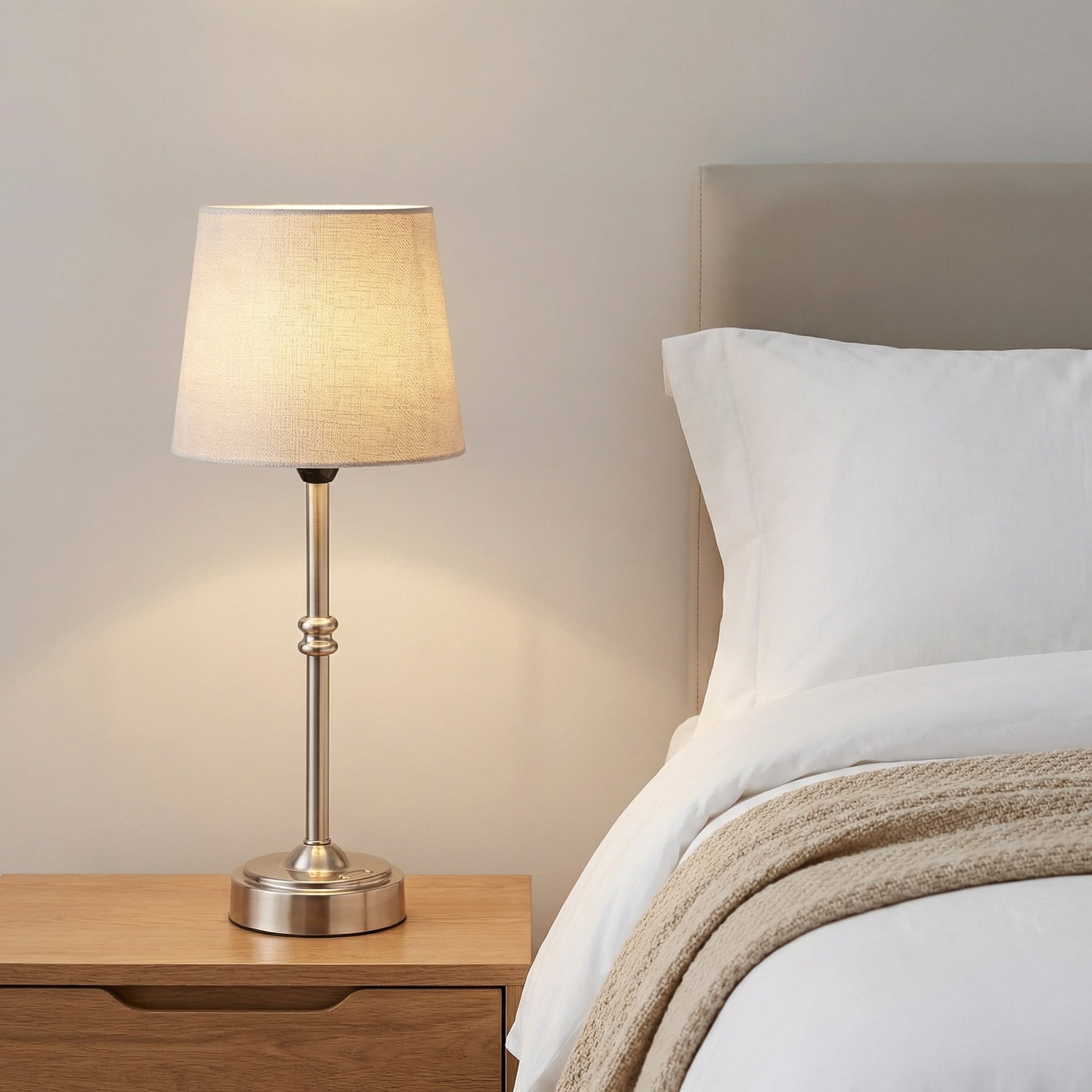 Drena - Brass Table Lamp with Fabric Shade