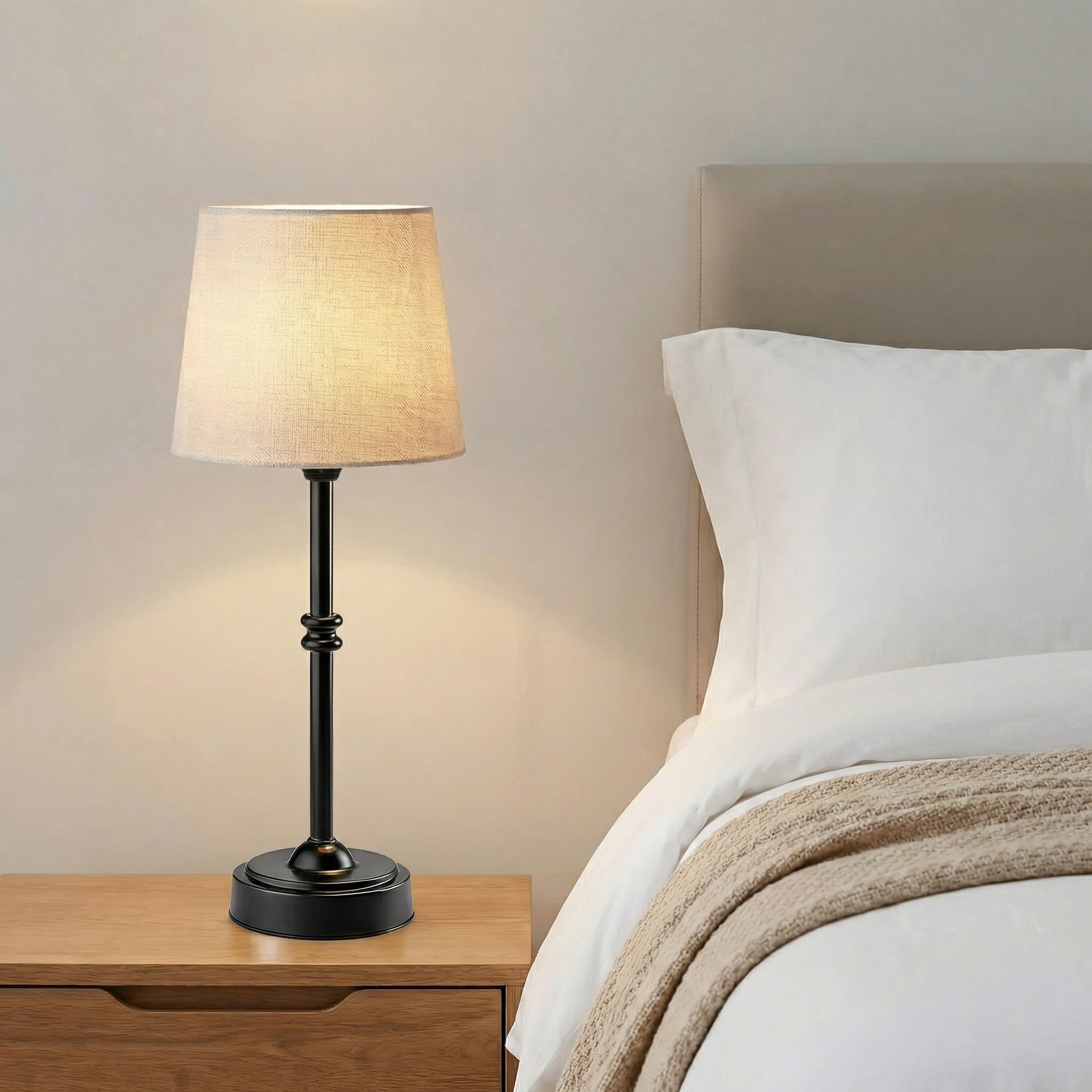 Drena - Brass Table Lamp with Fabric Shade