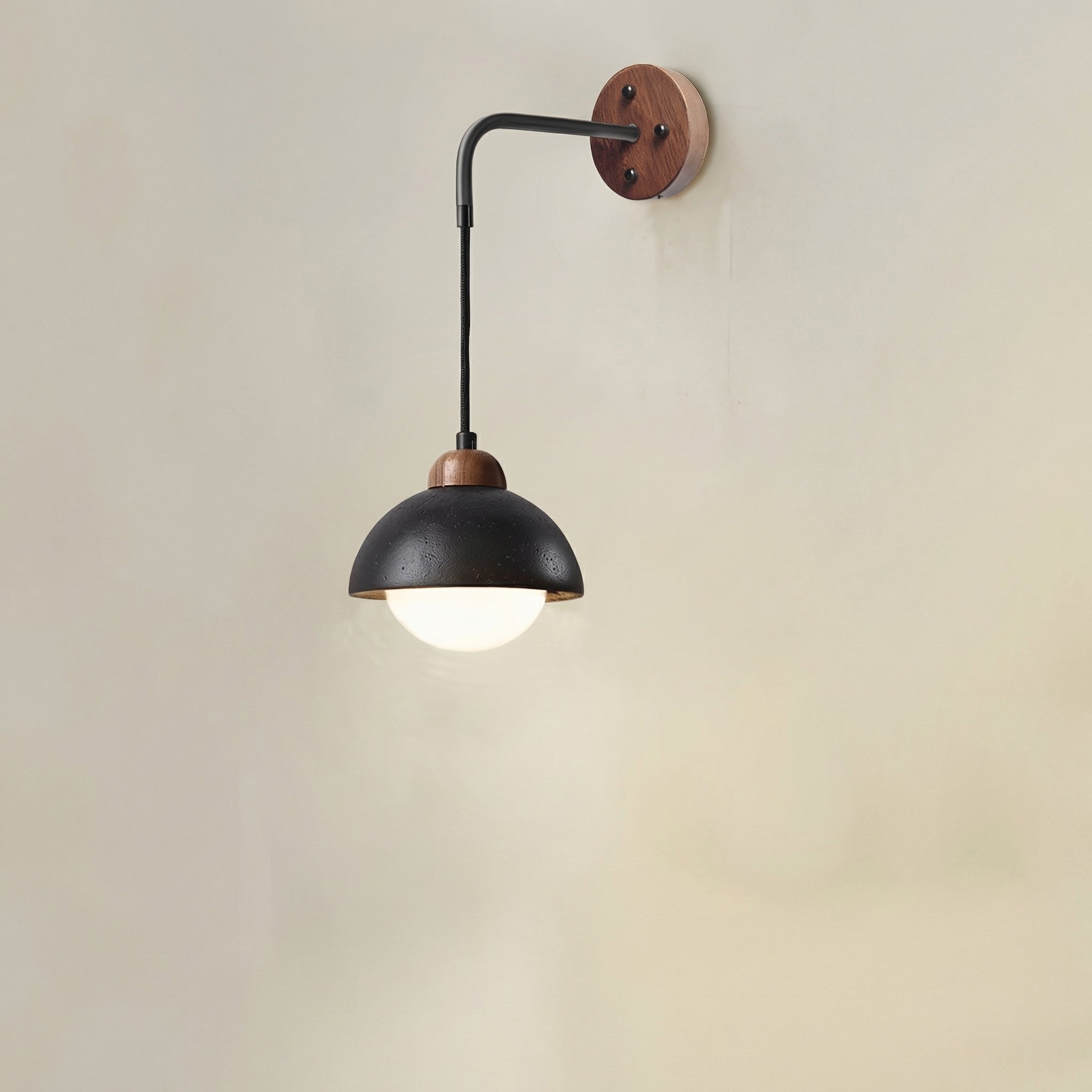 Travionyx – Black Travertine Hanging Wall Lamp