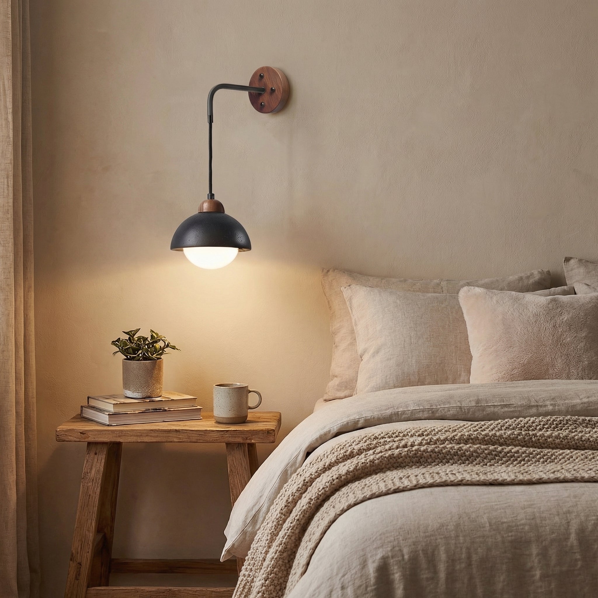 Travionyx – Black Travertine Hanging Wall Lamp