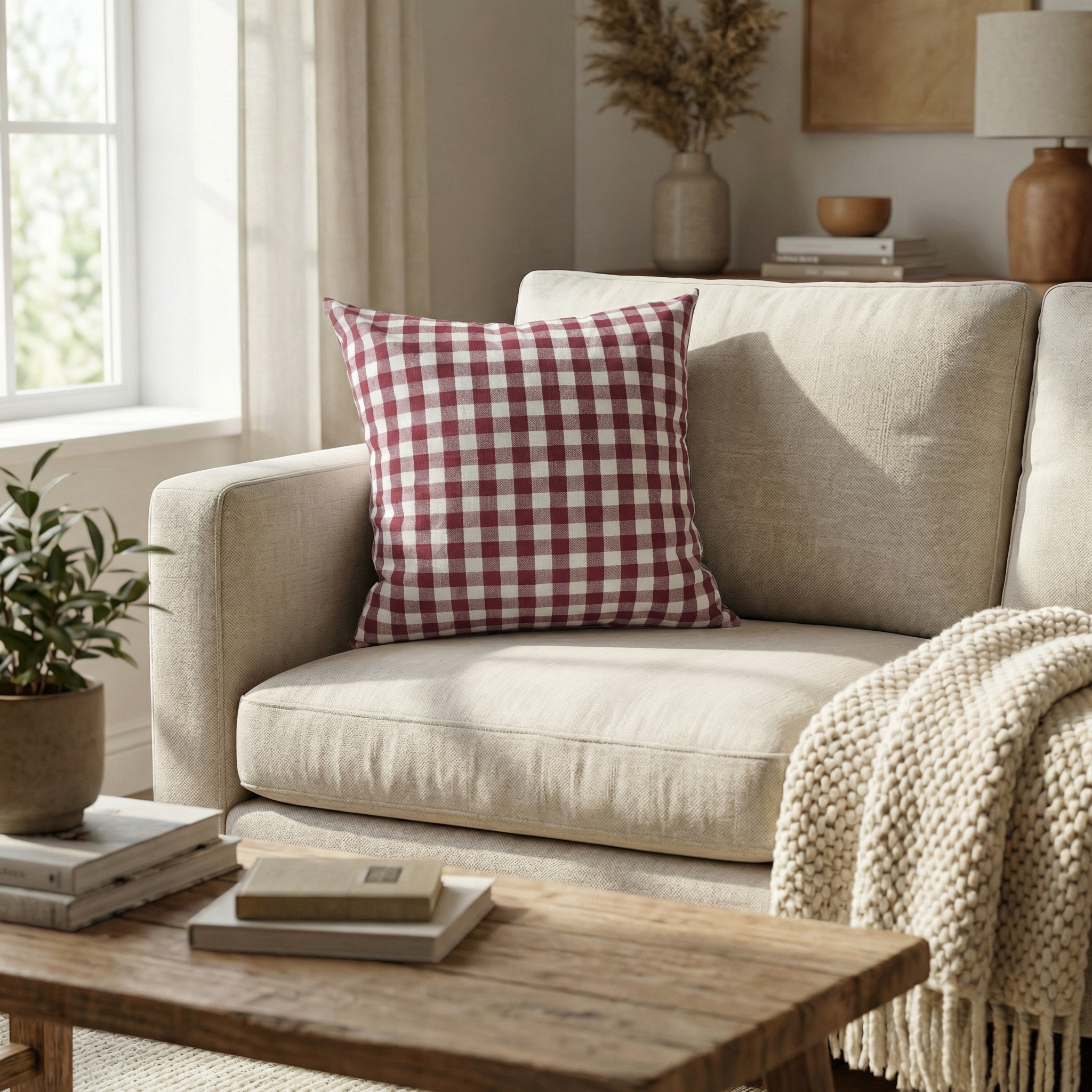 Devara - Checkered Striped Cushion Cover