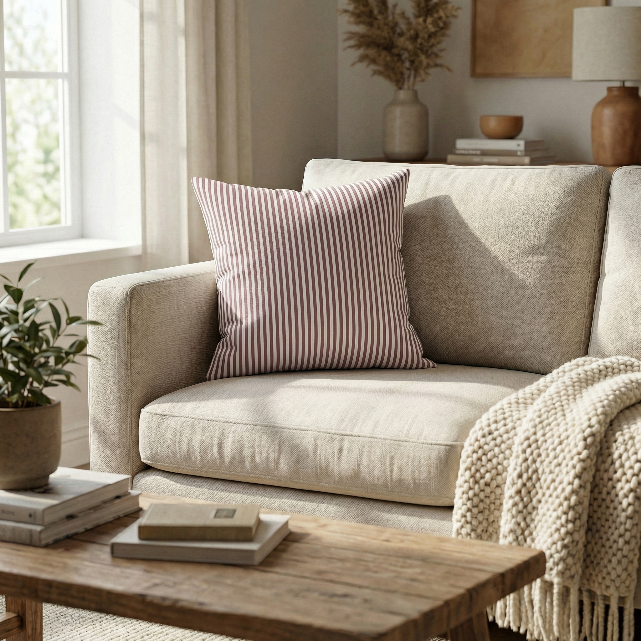 Devara - Checkered Striped Cushion Cover