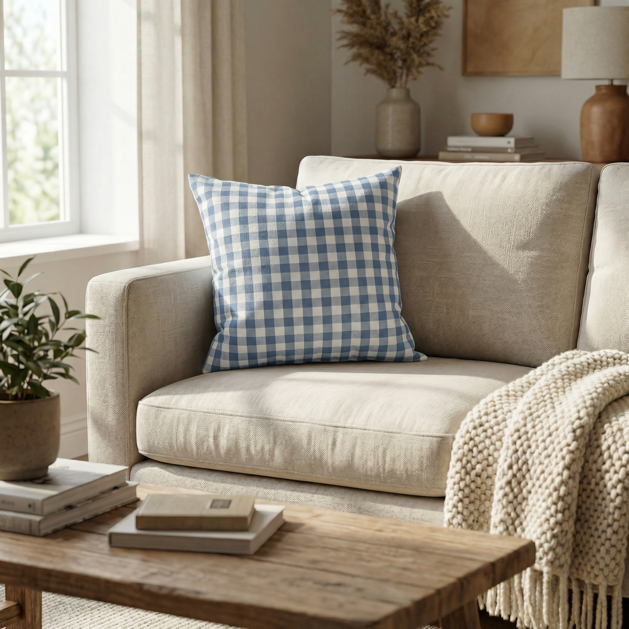 Devara - Checkered Striped Cushion Cover