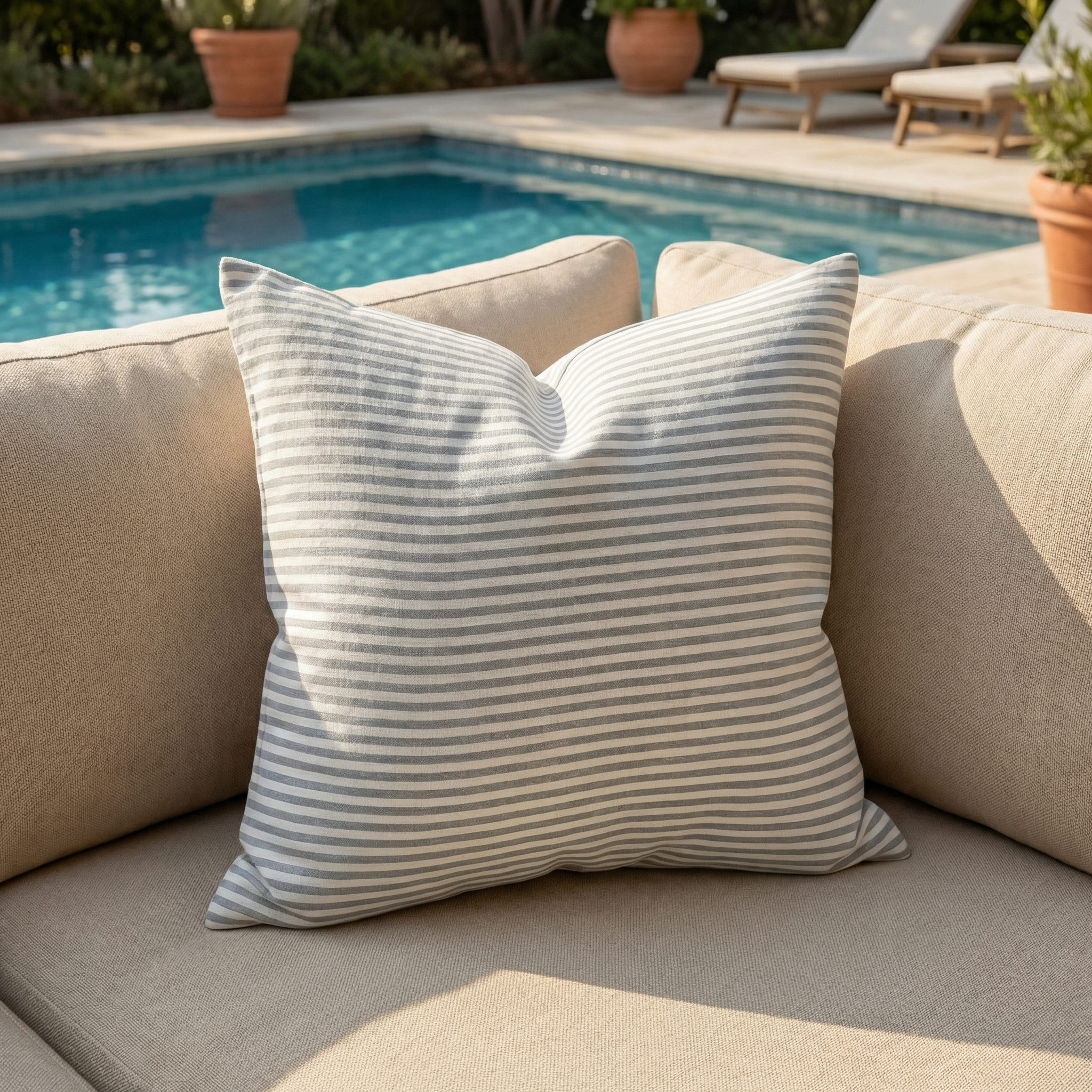 Devara - Checkered Striped Cushion Cover