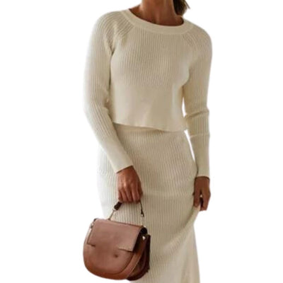 Felicia - Fashionable knitted sweater and skirt set 
