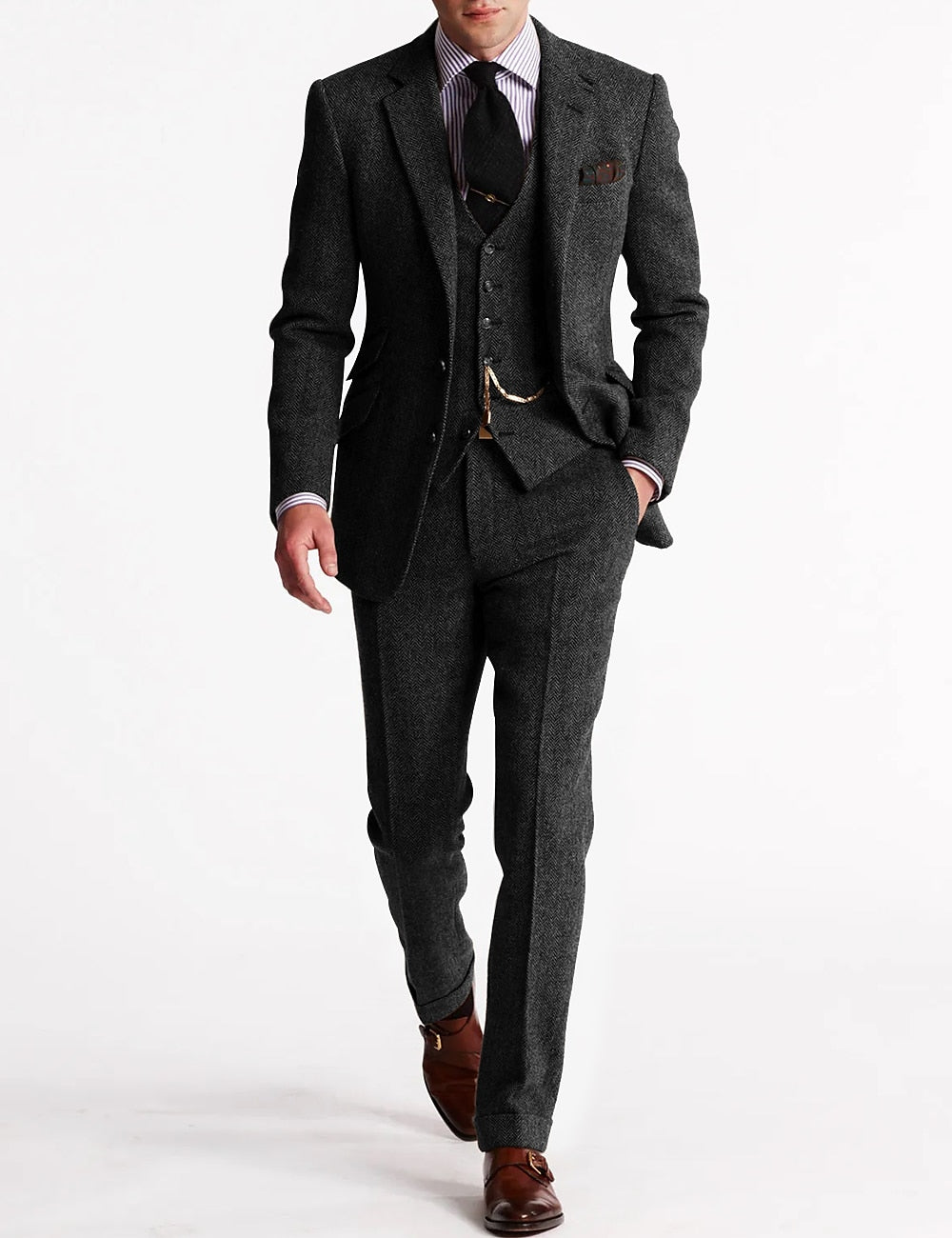 Tweed heren smokings, driedelig en klassiek