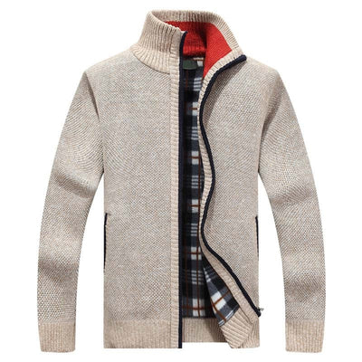 Hugo – Men's Knitted Cardigan with Zipper