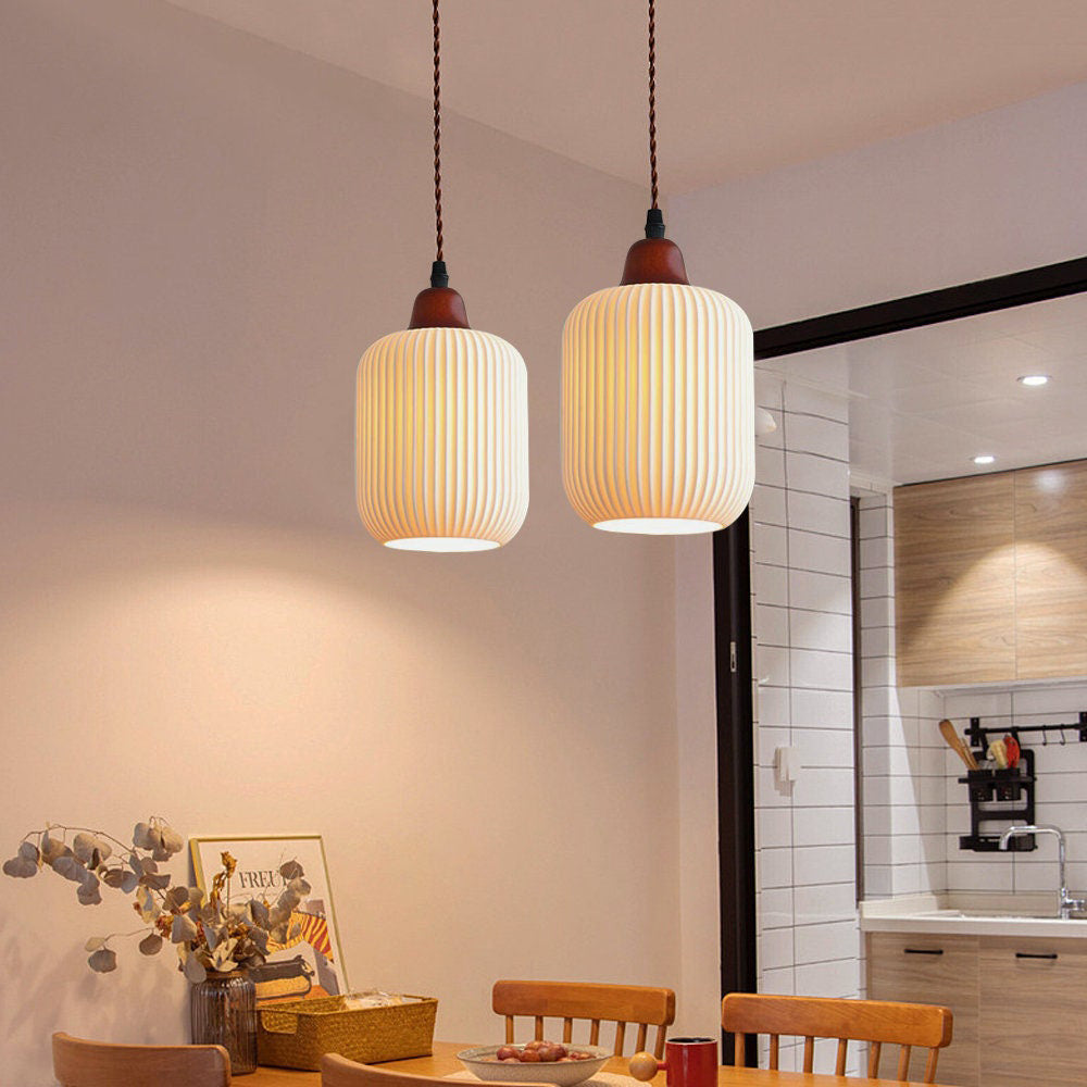 Cendian - Nordic Vintage Ceramic White Pendant Light Dining Room