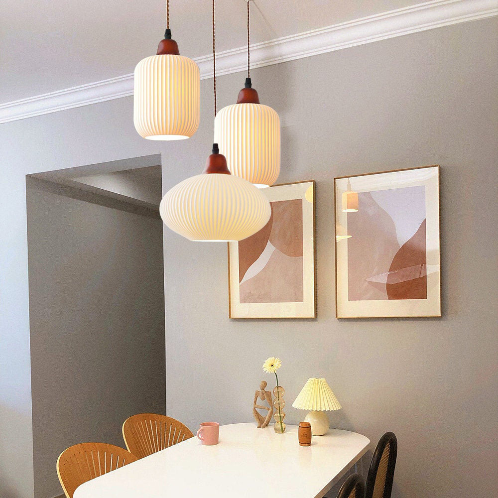 Cendian - Nordic Vintage Ceramic White Pendant Light Dining Room