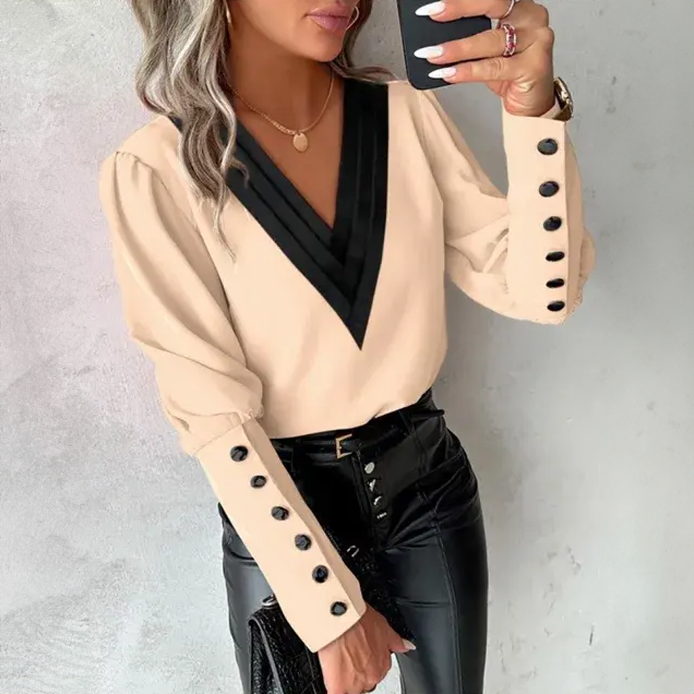 Neyva - Elegante V-hals Top voor Vrouwen