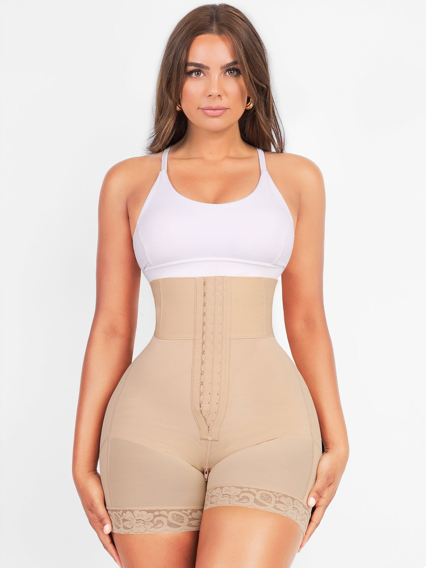 Daffodil - Bloemenkant Hoge Taille Shaping Shorts