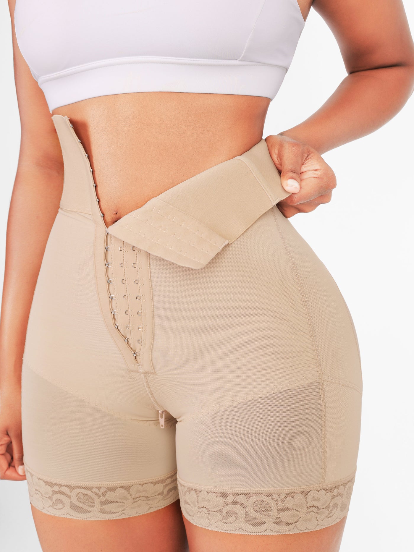 Daffodil - Bloemenkant Hoge Taille Shaping Shorts
