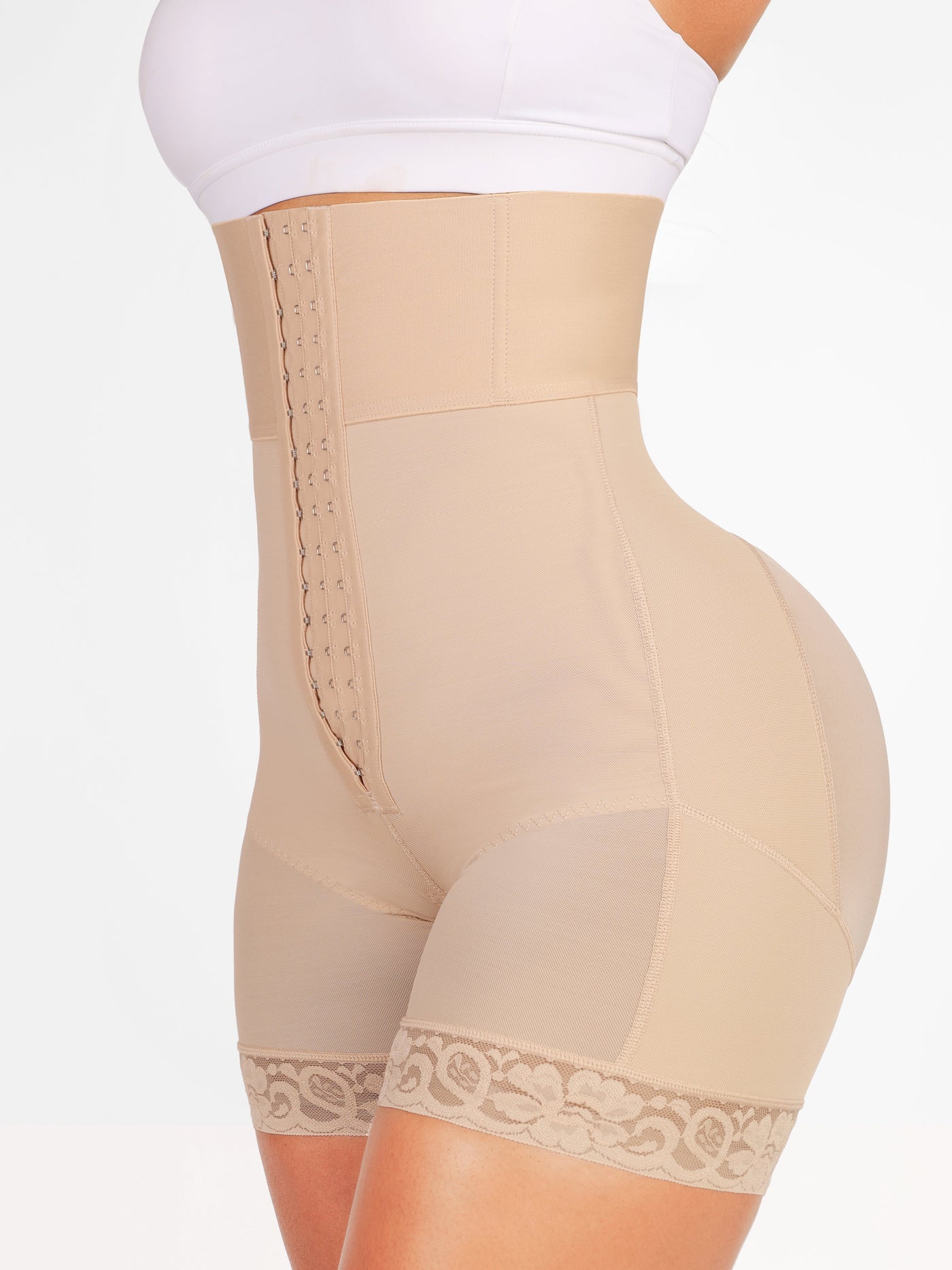 Daffodil - Bloemenkant Hoge Taille Shaping Shorts