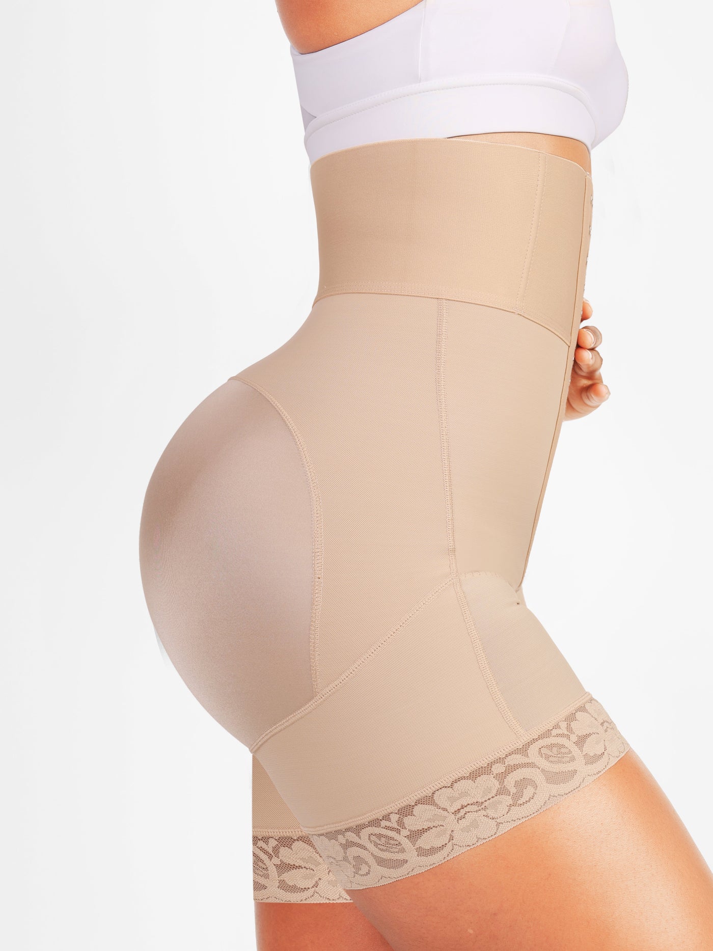 Daffodil - Bloemenkant Hoge Taille Shaping Shorts