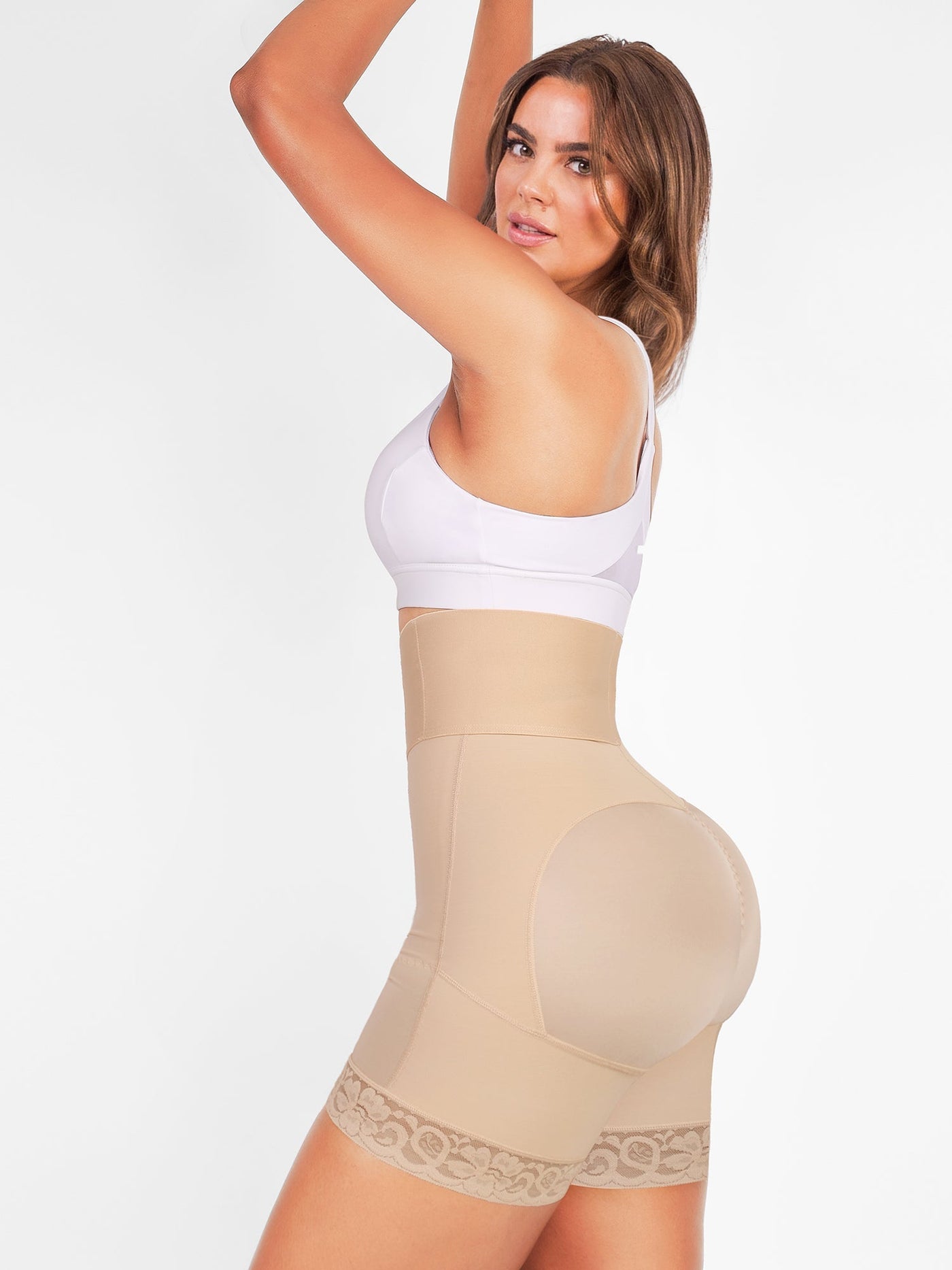 Daffodil - Bloemenkant Hoge Taille Shaping Shorts