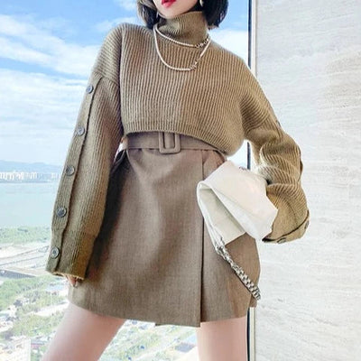 Laverne - Turtleneck Knit Two-Piece Set