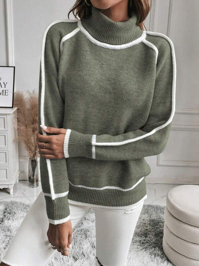 Ines – Stylish Striped Turtleneck Sweater for Women